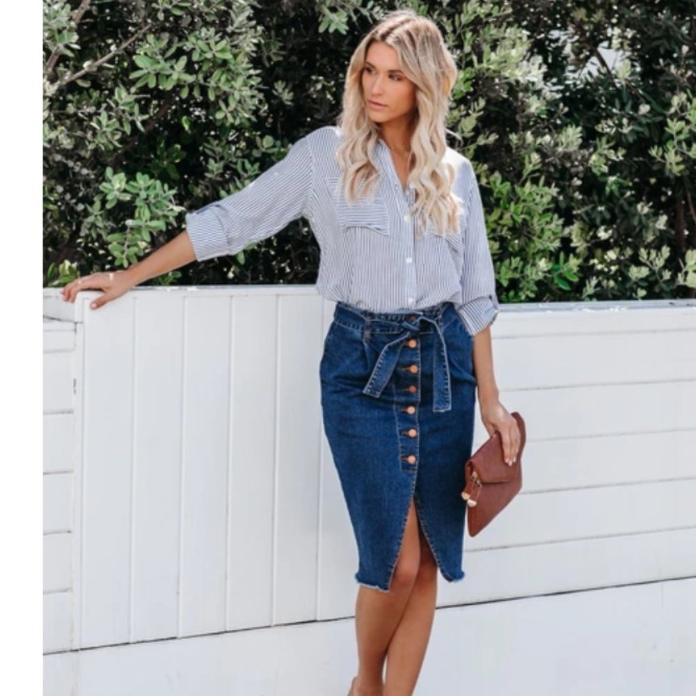 EWA Denim Pencil Skirt